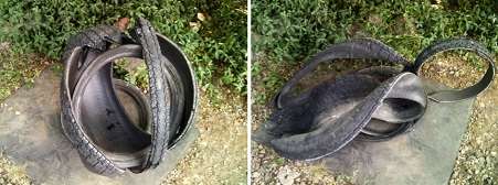 Začnite svoje labutie remeslo prípravou pneumatiky. V závislosti od veľkosti pneumatiky budú potrebné určité nástroje. Ak je pneumatika bez oceľového kordu, na jej prerezanie bude stačiť ostrý nôž a voda.