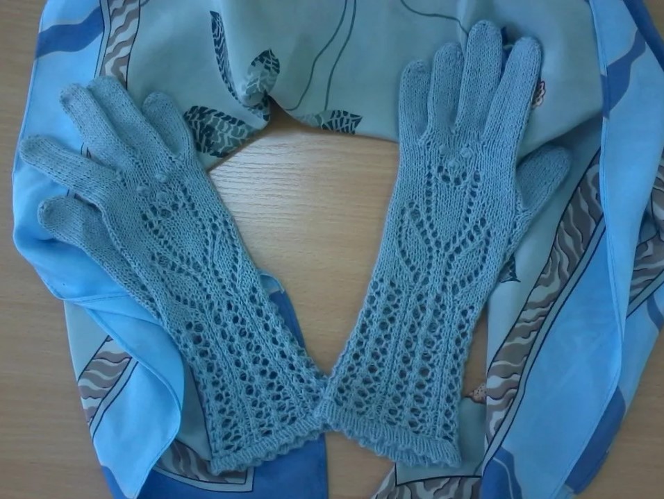 rukavice prelamované pletenie 5