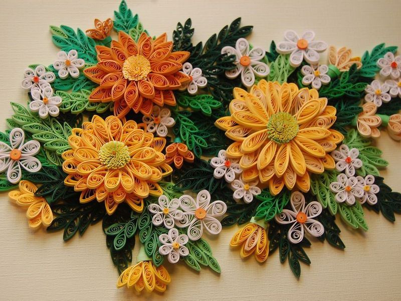 Διακόσμηση λουλουδιών με τεχνική quilling