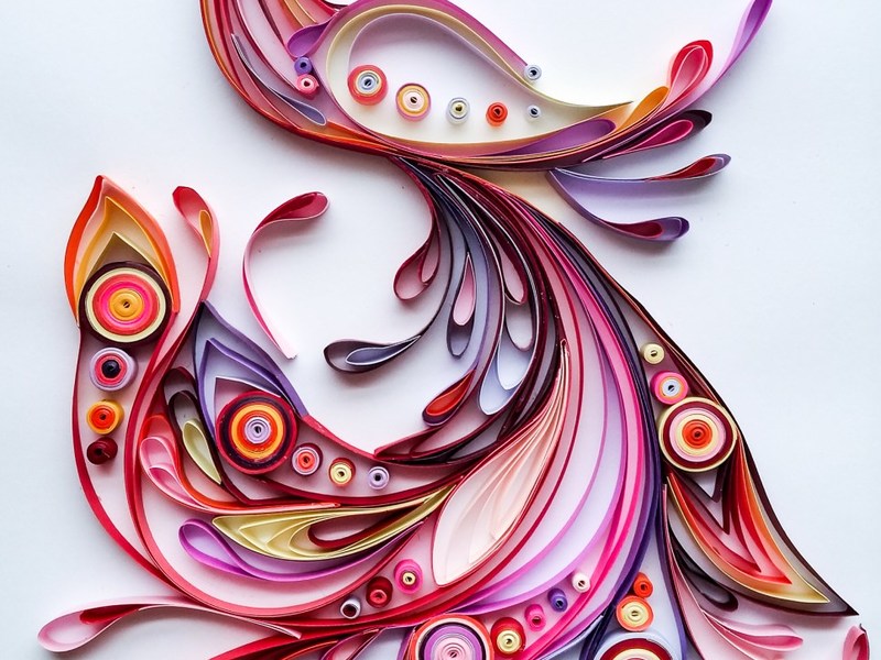 Πουλί στην τεχνική quilling