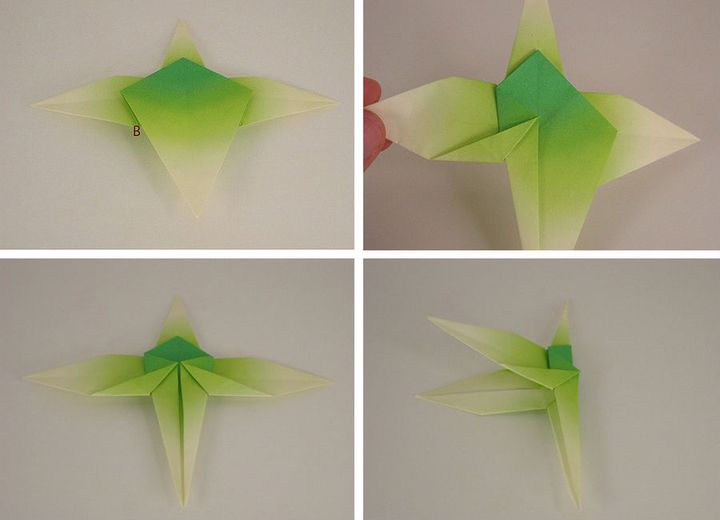 Trin-for-trin samling af en origami guldsmede