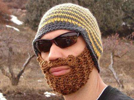 Ak máte zručnosti v pletení, vyskúšajte kreatívny klobúk na bradu.
